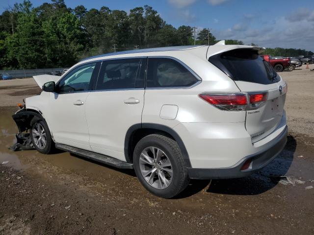 5TDKKRFHXES016960 - 2014 TOYOTA HIGHLANDER XLE WHITE photo 2
