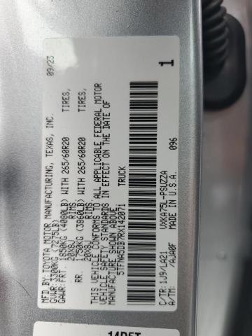 5TFNA5DB7RX142071 - 2024 TOYOTA TUNDRA CREWMAX PLATINUM 银色 照片 12