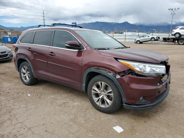 5TDKKRFH0FS097839 - 2015 TOYOTA HIGHLANDER XLE BURGUNDY photo 4