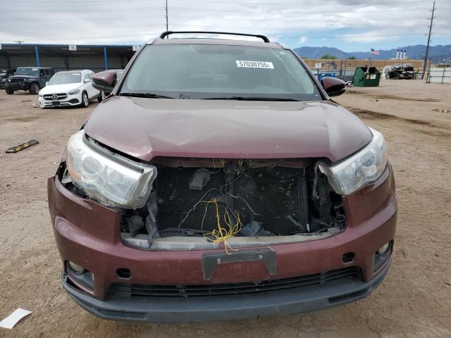 5TDKKRFH0FS097839 - 2015 TOYOTA HIGHLANDER XLE BURGUNDY photo 5