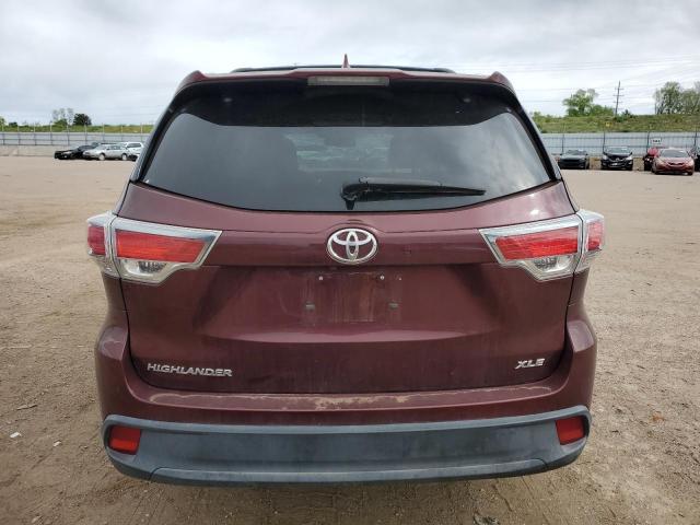5TDKKRFH0FS097839 - 2015 TOYOTA HIGHLANDER XLE BURGUNDY photo 6