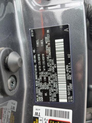 5TDGZRBH2LS009781 - 2020 TOYOTA HIGHLANDER XLE GRAY photo 12