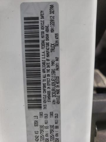 3C6URVJG9JE111601 - 2018 RAM PROMASTER 3500 HIGH თეთრი ფოტო 12