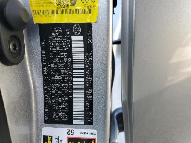 4T1G11AK2RU892593 - 2024 TOYOTA CAMRY SE NIGHT SHADE SILVER photo 13