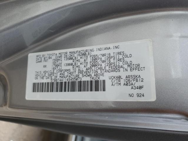 5TBBT44114S455073 - 2004 TOYOTA TUNDRA ACCESS CAB SR5 SILVER photo 13