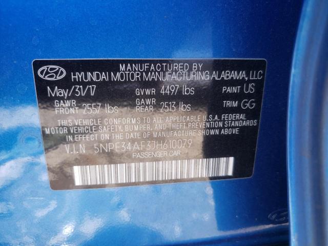 5NPE34AF3JH610079 - 2018 HYUNDAI SONATA SPORT BLUE photo 12