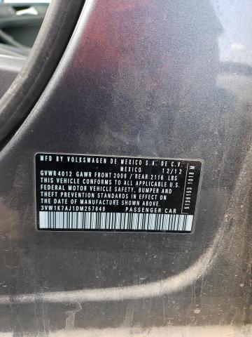 3VW1K7AJ1DM257649 - 2013 VOLKSWAGEN JETTA BASE 灰色 照片 12