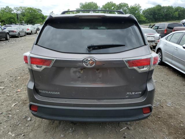 5TDJKRFH6GS331804 - 2016 TOYOTA HIGHLANDER XLE GRAY photo 6