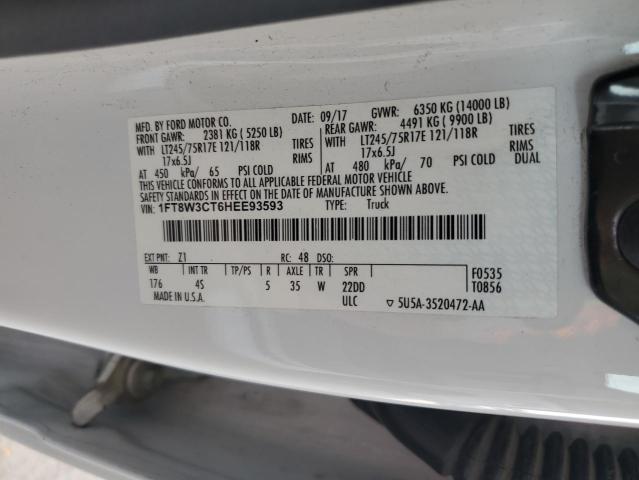 1FT8W3CT6HEE93593 - 2017 FORD F350 SUPER DUTY WHITE photo 13