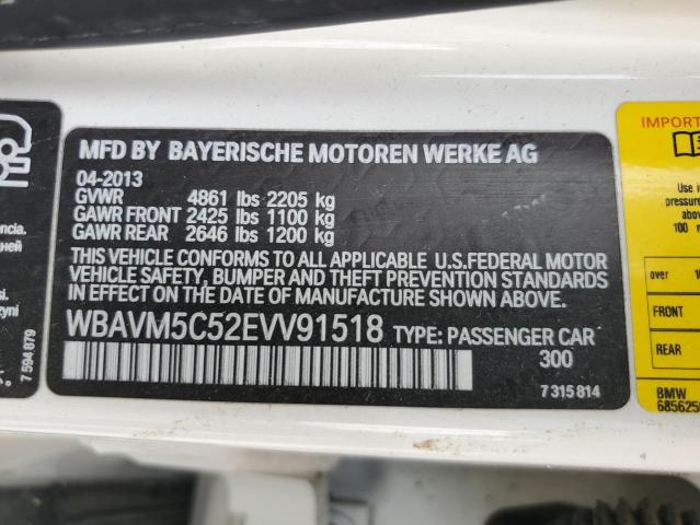 WBAVM5C52EVV91518 - 2014 BMW X1 XDRIVE35I WHITE photo 13