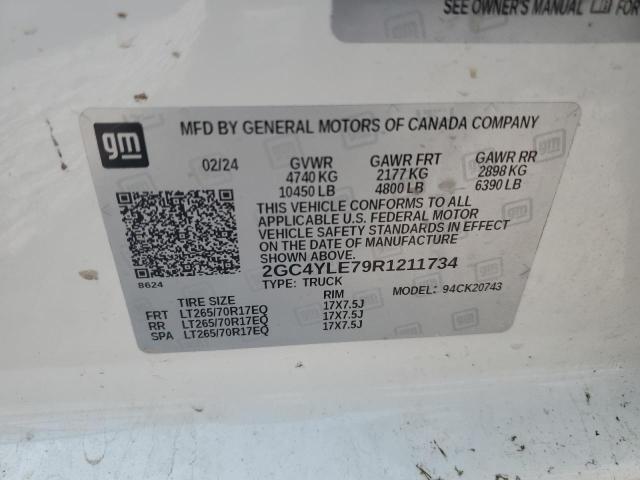 2GC4YLE79R1211734 - 2024 CHEVROLET SILVERADO K2500 HEAVY DUTY WHITE photo 12