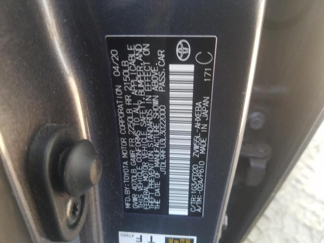 JTDL9RFU3L3022000 - 2020 TOYOTA PRIUS LE GRAY photo 14