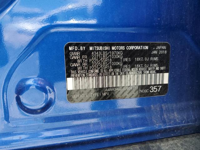 JA4AR3AU1JU004771 - 2018 MITSUBISHI OUTLANDER ES BLUE photo 13