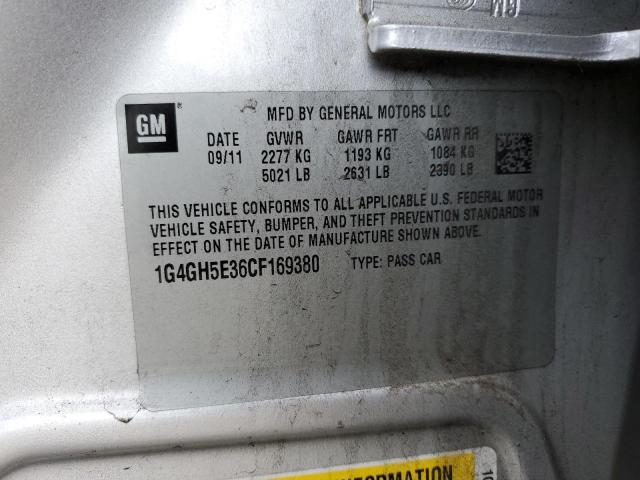 1G4GH5E36CF169380 - 2012 BUICK LACROSSE PREMIUM فضي صورة 12