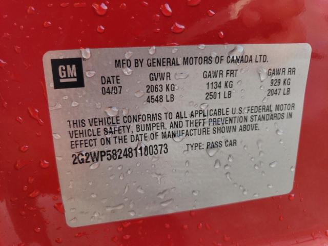 2G2WP582481100373 - 2008 PONTIAC GRAND PRIX 红色 照片 12