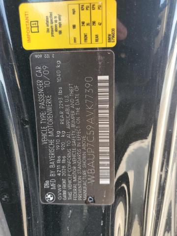 WBAUP7C59AVK77390 - 2010 BMW 128 I BLACK photo 12