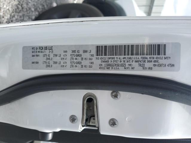1C6RR6GG7KS616523 - 2019 RAM 1500 CLASS SLT 白色 照片 12