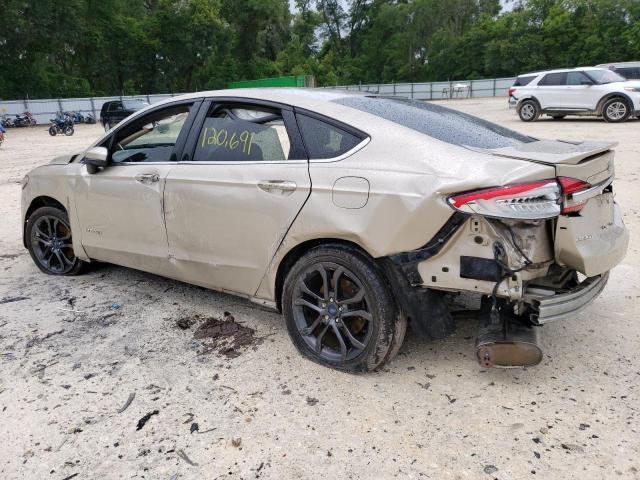 3FA6P0LU9JR137465 - 2018 FORD FUSION SE HYBRID GOLD photo 2