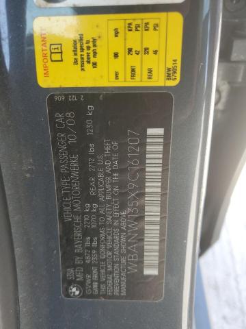 WBANW135X9C161207 - 2009 BMW 5 SERIES I GRAY photo 12