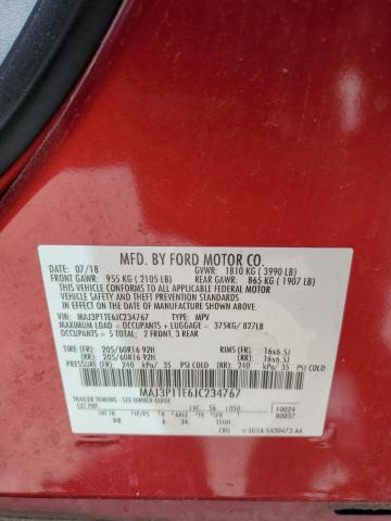 MAJ3P1TE6JC234767 - 2018 FORD ECOSPORT SE წითელი ფოტო 13