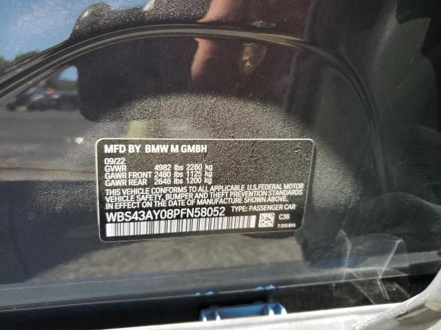 WBS43AY08PFN58052 - 2023 BMW M3 COMPETITION GRAY photo 12