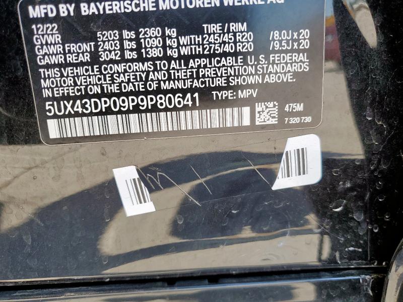 5UX43DP09P9P80641 - 2023 BMW X3 SDRIVE30I BLACK photo 13