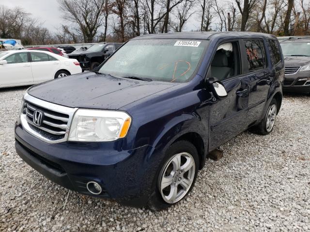 5FNYF3H44DB006675 - 2013 HONDA PILOT EX BLUE photo 2