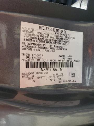 1FAHP35N19W211471 - 2009 FORD FOCUS SE GRAY photo 13