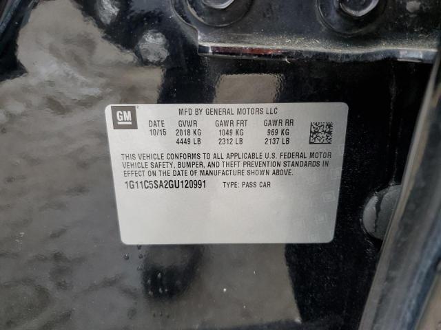 1G11C5SA2GU120991 - 2016 CHEVROLET MALIBU LIM LT 黑色 照片 12