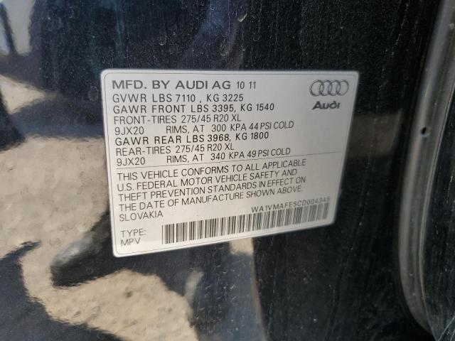 WA1VMAFE5CD004345 - 2012 AUDI Q7 PRESTIGE BLACK photo 14