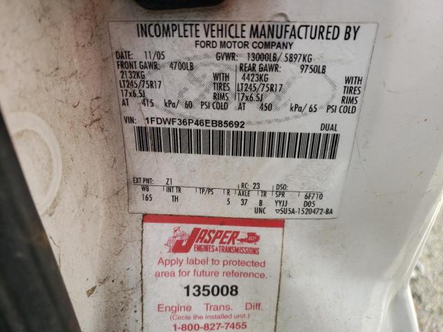 1FDWF36P46EB85692 - 2006 FORD F350 SUPER DUTY WHITE photo 12