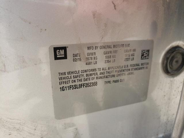 1G11F5SL8FF262368 - 2015 CHEVROLET MALIBU LTZ ვერცხლისფერი ფოტო 12