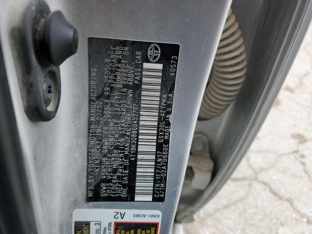 4T1BK3DB8CU452707 - 2012 TOYOTA AVALON BASE 银色 照片 12