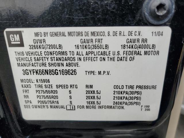 3GYFK66N85G169626 - 2005 CADILLAC ESCALADE ESV BLACK photo 13