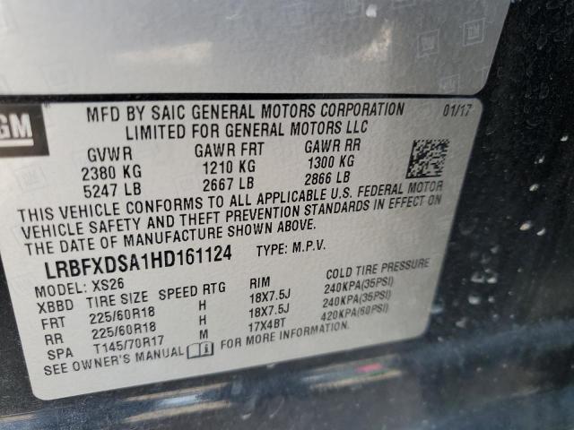 LRBFXDSA1HD161124 - 2017 BUICK ENVISION ESSENCE BLACK photo 14