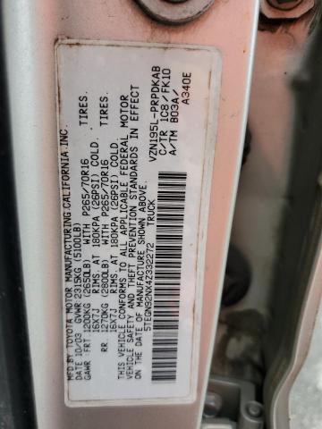 5TEGN92NX4Z332272 - 2004 TOYOTA TACOMA DOUBLE CAB PRERUNNER SILVER photo 12