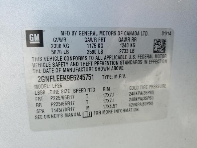 2GNFLEEK9E6245751 - 2014 CHEVROLET EQUINOX LS SILVER photo 12