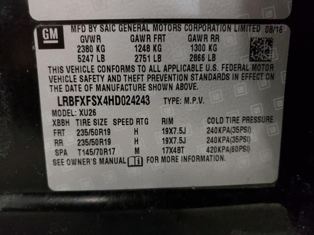 LRBFXFSX4HD024243 - 2017 BUICK ENVISION PREMIUM II Qara foto 12