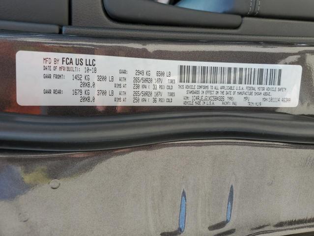 1C4RJEJG1KC584326 - 2019 JEEP GRAND CHER SUMMIT Մոխրագույն լուսանկար 13