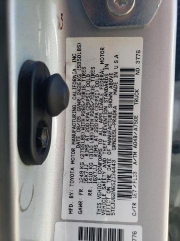 5TEJU62N65Z134443 - 2005 TOYOTA TACOMA DOUBLE CAB PRERUNNER SILVER photo 12