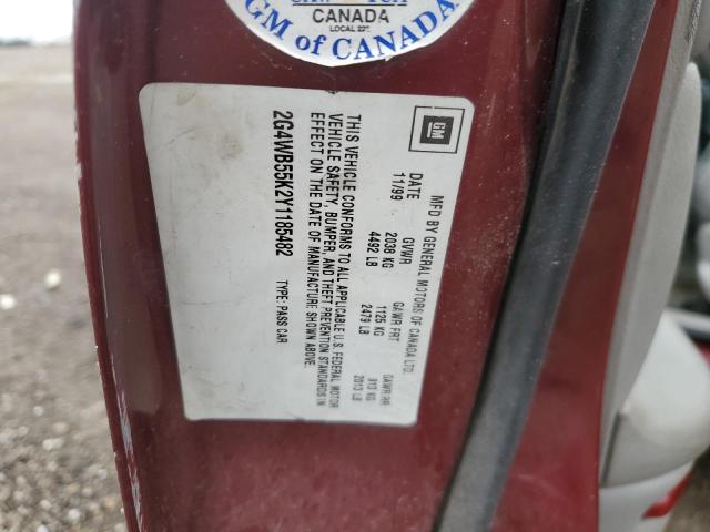 2G4WB55K2Y1185482 - 2000 BUICK REGAL LS 栗色 照片 12