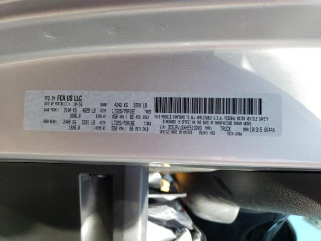 3C6URVJGXHE513203 - 2017 RAM PROMASTER 3500 HIGH ვერცხლისფერი ფოტო 10