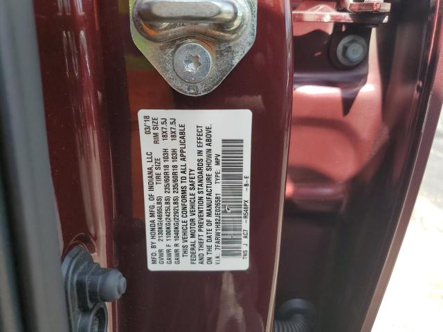 7FARW1H82JE026581 - 2018 HONDA CR-V EXL RED photo 12
