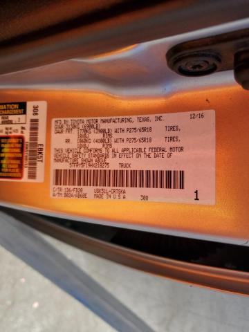 5TFRY5F19HX218275 - 2017 TOYOTA TUNDRA DOUBLE CAB SR/SR5 SILVER photo 12