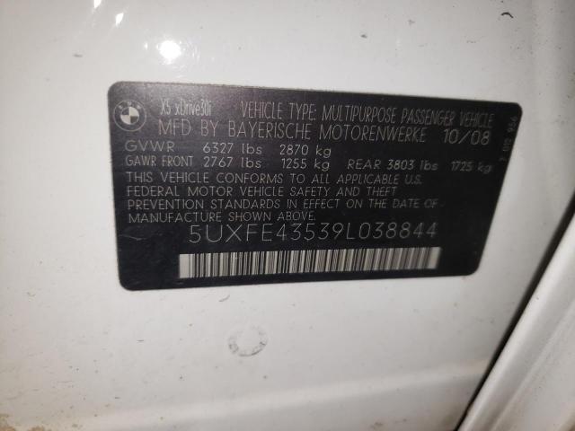 5UXFE43539L038844 - 2009 BMW X5 XDRIVE30I WHITE photo 13