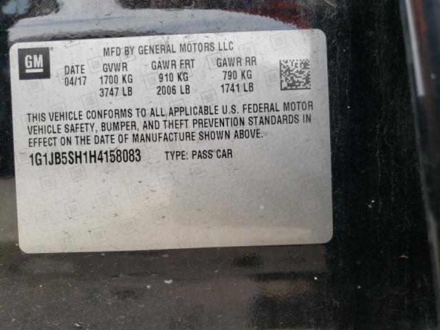 1G1JB5SH1H4158083 - 2017 CHEVROLET SONIC LS BLACK photo 12