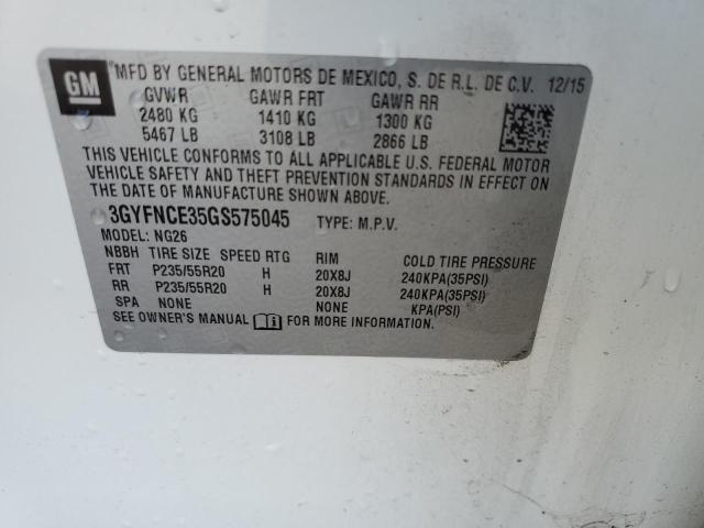 3GYFNCE35GS575045 - 2016 CADILLAC SRX PERFORMANCE COLLECTION Blanc photo 12