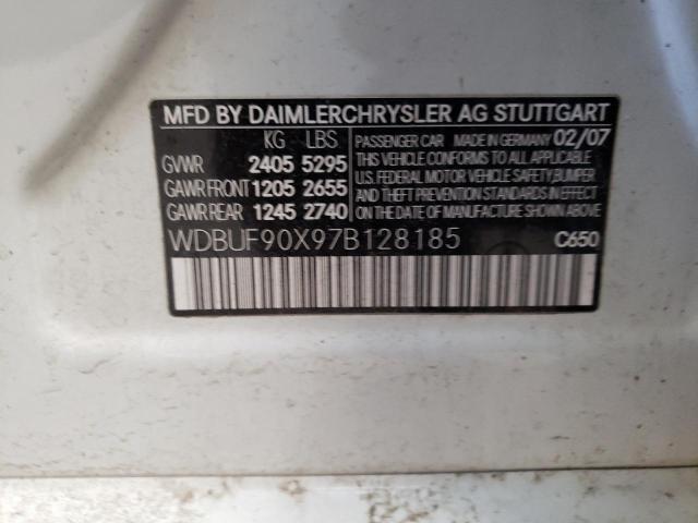 WDBUF90X97B128185 - 2007 MERCEDES-BENZ E 550 4MATIC WHITE photo 12