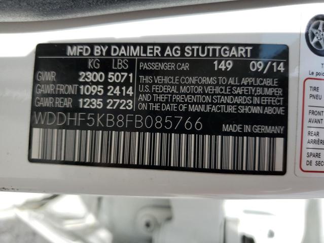 WDDHF5KB8FB085766 - 2015 MERCEDES-BENZ E 350 WHITE photo 12