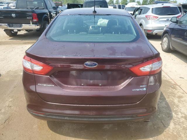 3FA6P0LU0DR178619 - 2013 FORD FUSION SE HYBRID MAROON photo 6